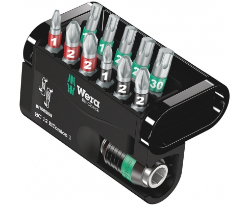 Bit-Check 12 BiTorsion 1 Набор насадок (PH, PZ, TX) и держатель Wera WE-057420