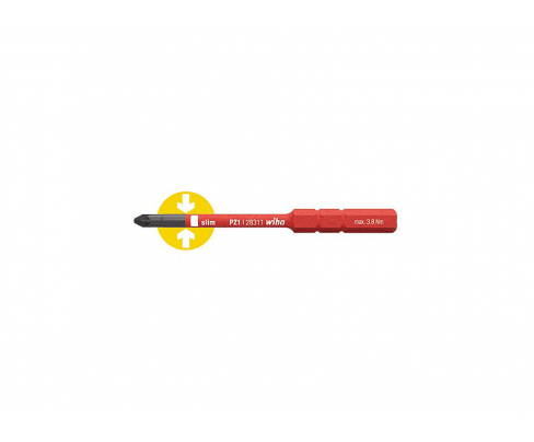 Бита Wiha SoftFinish electric slimBit Pozidriv 2831-12 34586 PZ2 х 75 х 5,5Нм