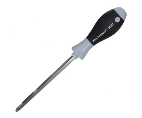 Отвертка крестовая из нержавеющей стали Wiha SoftFinish Pozidriv 314ST SF 32615 PZ3 x 150 с шестигранным жалом