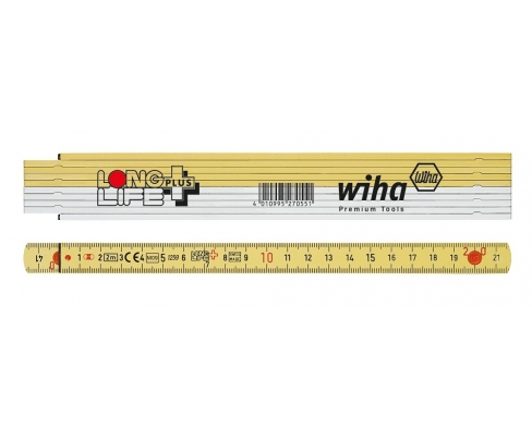 Метр складной Longlife Plus 2 м Wiha 410 2001 27055 желтый