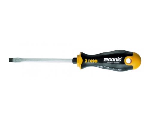 Отвертка Felo Ergonic серия 400 6,5 x 125 шлицевая 41065440 с шестигранным жалом под ключ