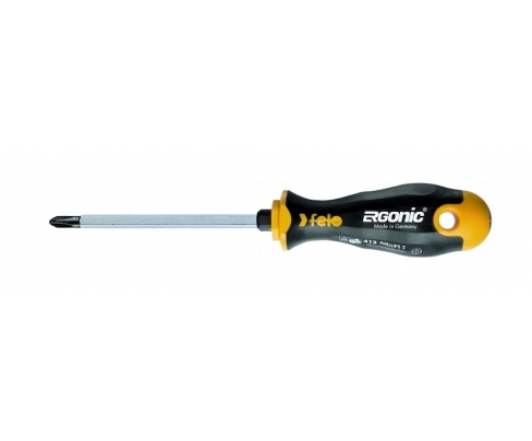 Отвертка крестовая Phillips Felo Ergonic серия 400 PH2 x 100 41220340 с шестигранным жалом под ключ