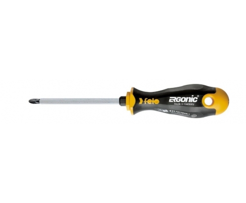 Отвертка крестовая Pozidriv Felo Ergonic серия 400 PZ1 x 80 41110240 с шестигранным жалом под ключ
