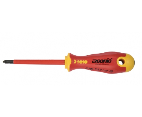 Отвертка крестовая Pozidriv диэлектрическая Felo Ergonic серия 400 PZ3 x 150 41530490