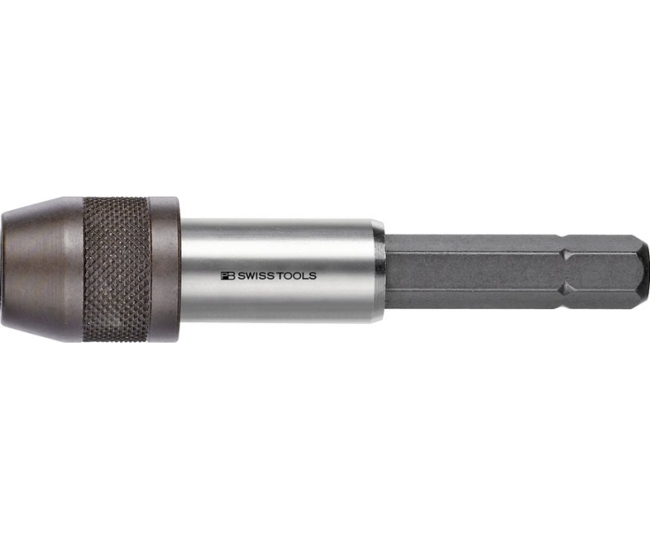 Безопасный держатель бит C6,3 1/4" с фиксацией и магнитом PB Swiss Tools PB 460.