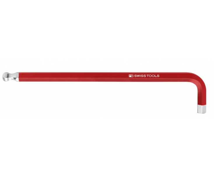 Ключ штифтовый HEX длинный PB Swiss Tools PB 212L.5 RE со сферической головкой, красный M5
