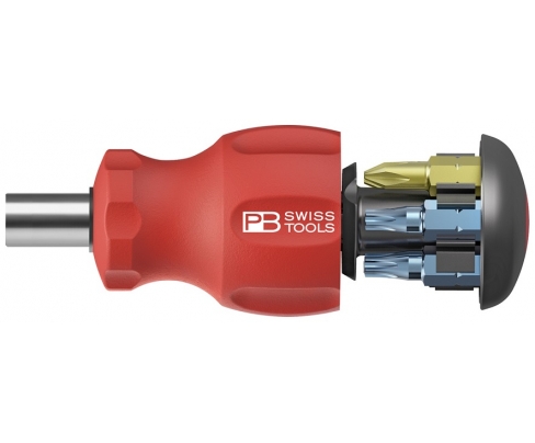 Универсальный магазинный держатель бит PrecisionBits C6,3 1/4" SL PH TX Insider Stubby SwissGrip PB Swiss Tools PB 8453.