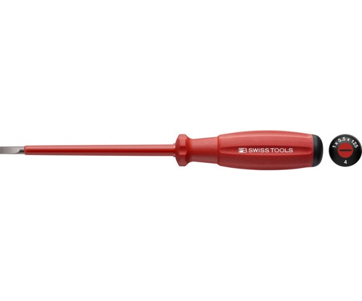 Отвертка SwissGrip шлицевая диэлектрическая VDE PB Swiss Tools PB 58100.5-150/6.5 1.2 x 6.5