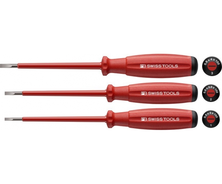 Набор шлицевых диэлектрических отверток SwissGrip  PB Swiss Tools PB 58539 3 шт.