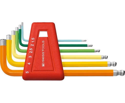 Набор штифтовых ключей HEX PB Swiss Tools PB 212.H-5 RB со сферической головкой 6 шт.