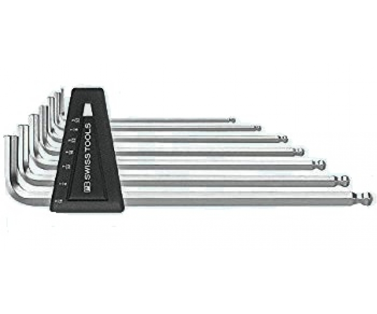 Набор длинных дюймовых штифтовых ключей HEX PB Swiss Tools PB 212Z.LH со сферической головкой 7 шт.